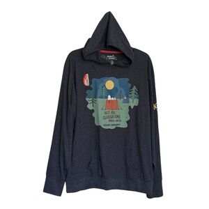 NWT Kastfel Peanuts Snoopy "Camp Snoopy" Long Sleeve Hooded Tee Size XXL